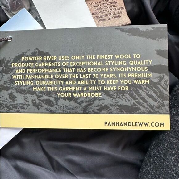 Powder River Outfitters Men’s Wool Zipper Black Jacket with Front Pockets - Picture 7 of 11